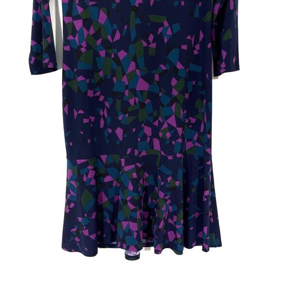 Leota Women’s Maternity Size Small Kelsey Blue Geometric Print Drop Waist Dress - Picture 9 of 10